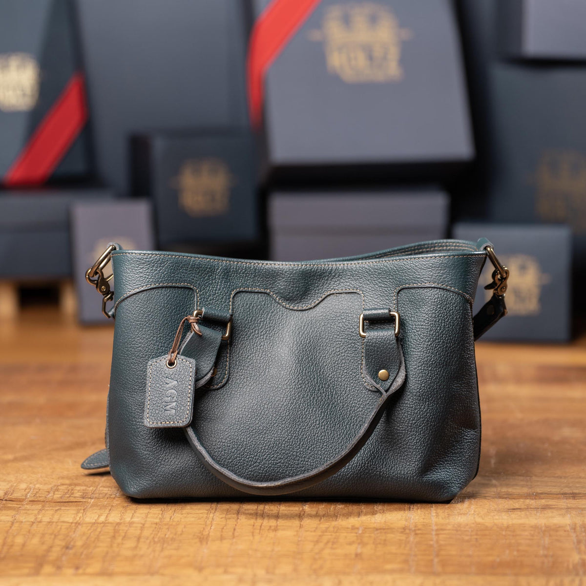 The Florence Fine Leather Structured Tote Crossbody Purse