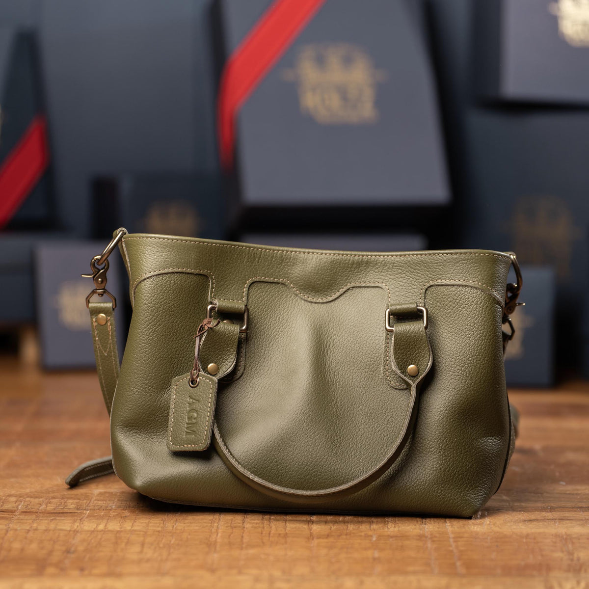 The Florence Fine Leather Structured Tote Crossbody Purse