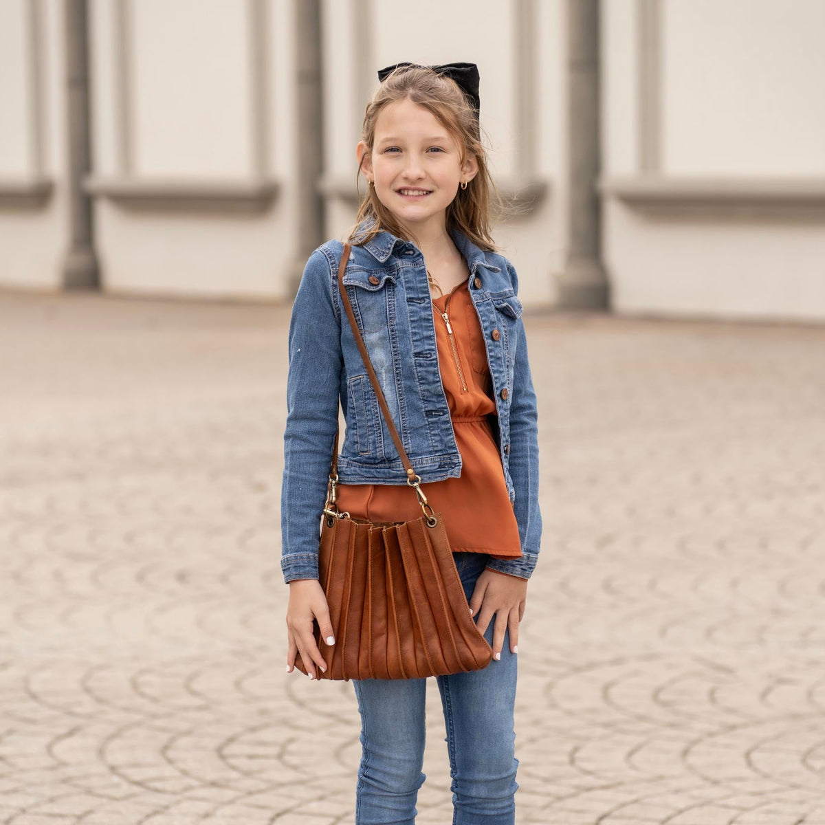 The Kiley Fine Leather Pleated Women's Crossbody Purse and Shoulder Bag