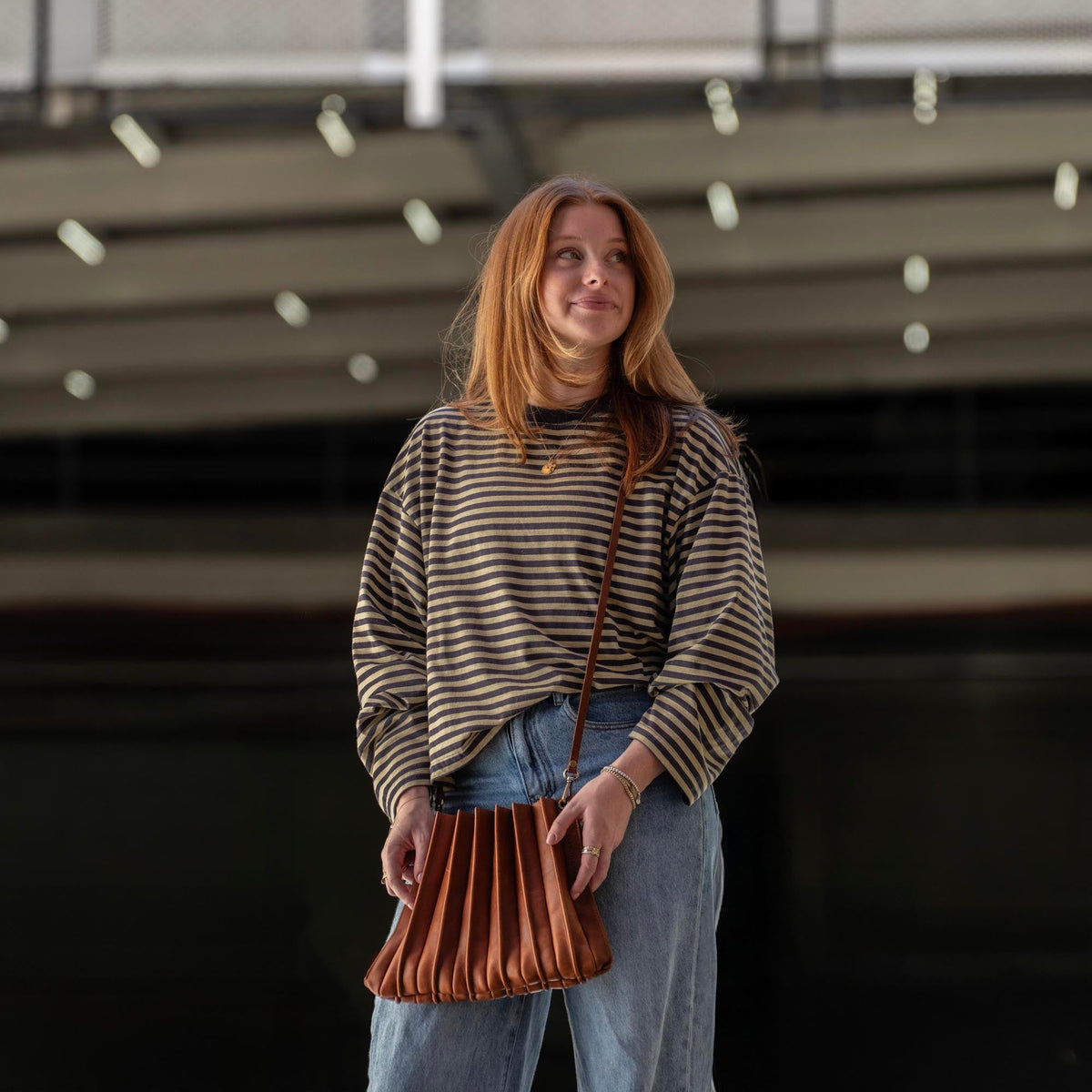 The Kiley Fine Leather Pleated Women's Crossbody Purse and Shoulder Bag