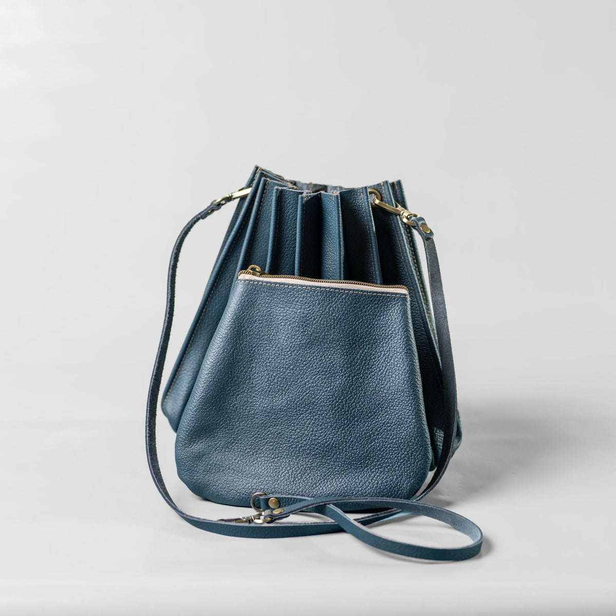 The Kiley Fine Leather Pleated Women's Crossbody Purse and Shoulder Bag