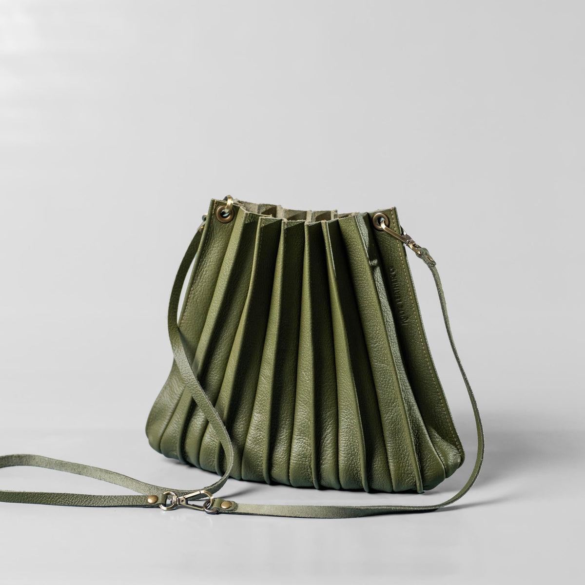 The Kiley Fine Leather Pleated Women's Crossbody Purse and Shoulder Bag