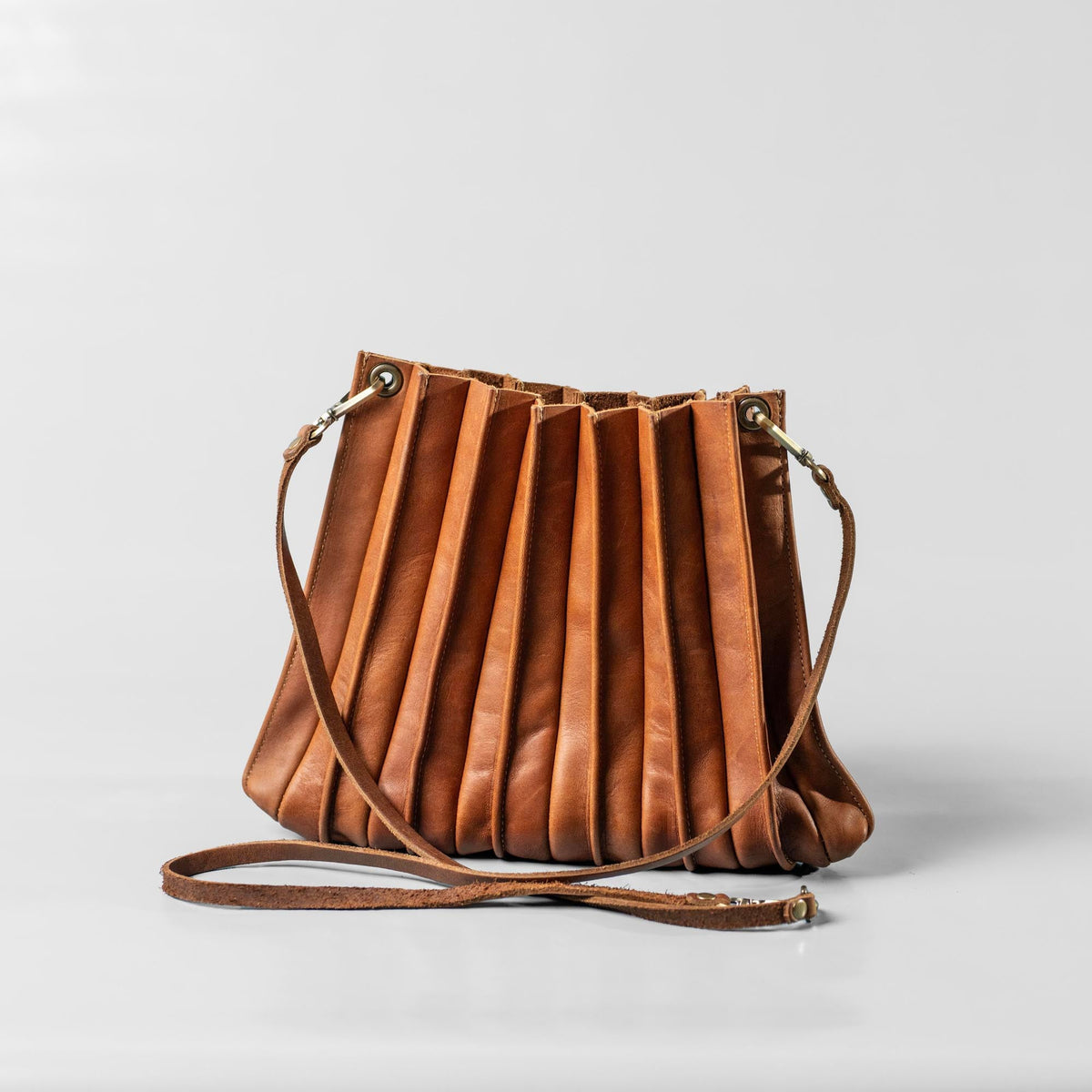 The Kiley Fine Leather Pleated Women's Crossbody Purse and Shoulder Bag