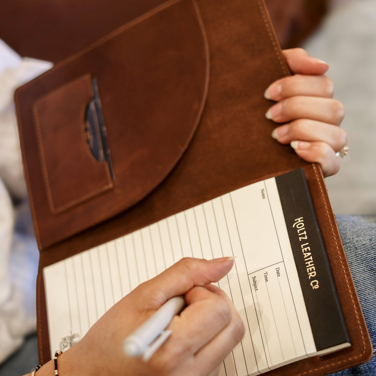 The Ledger Personalized Fine Leather A5 Legal Pad Notebook - Holtz Leather