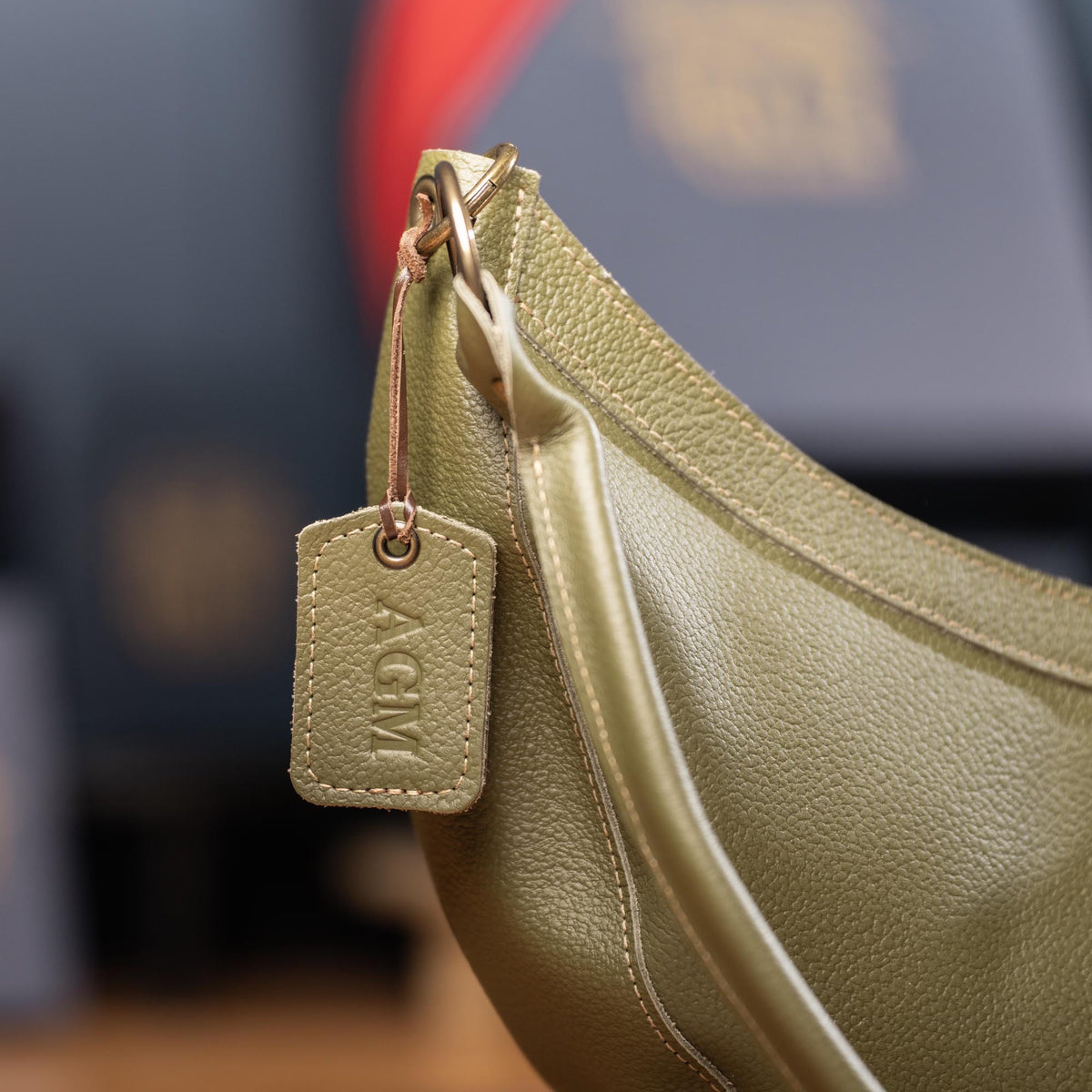 The Luna Fine Leather Crescent Shoulder Bag Purse