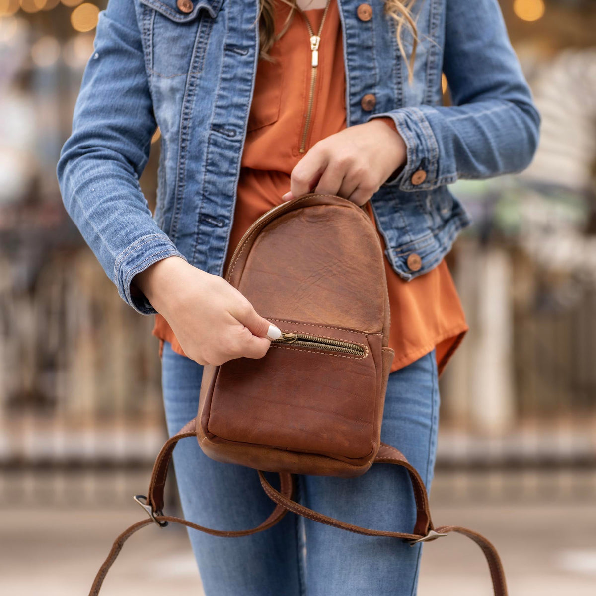 The Mini Della Fine Leather Backpack Purse