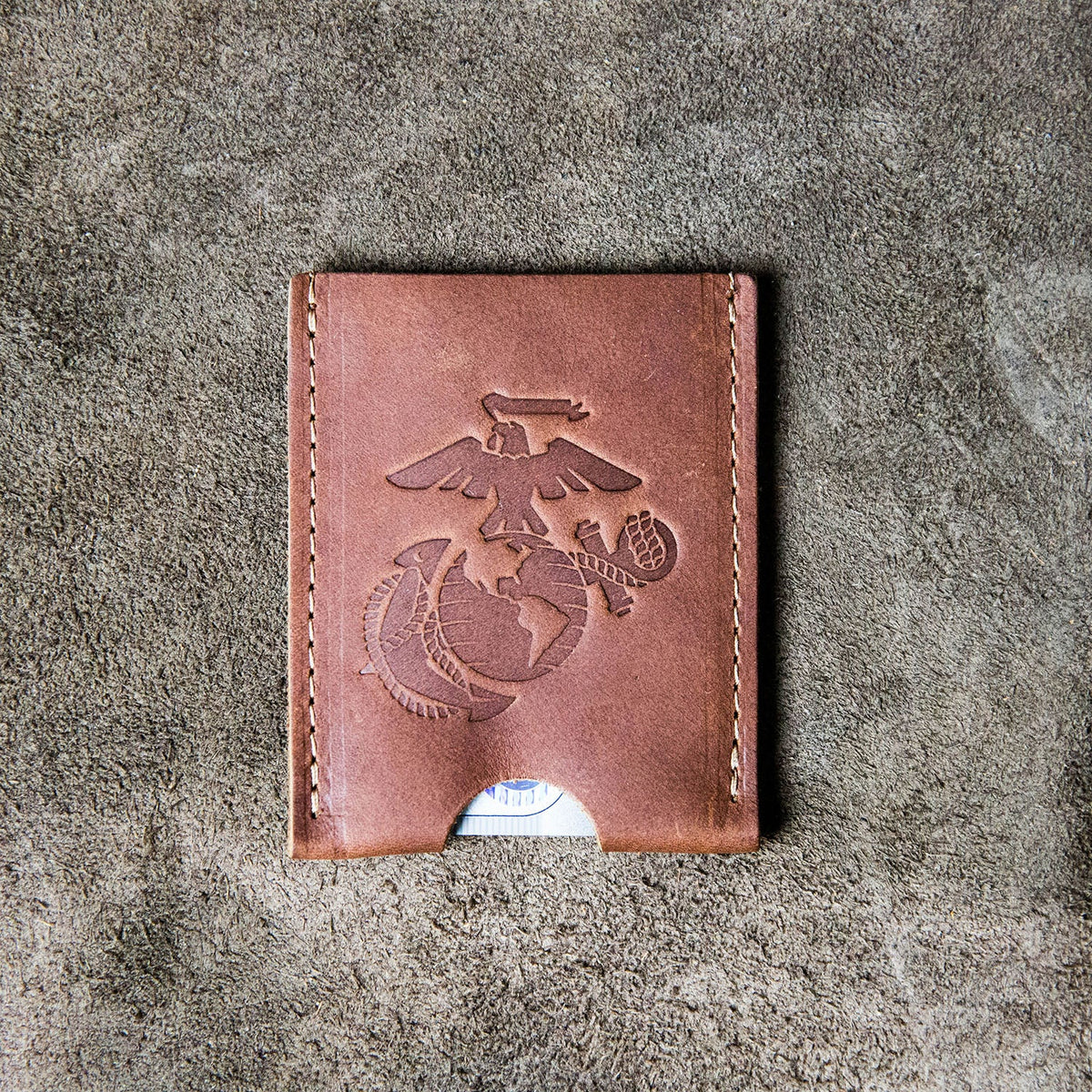 The Officially Licensed Marine Corps Jefferson Fine Leather Card Holder Wallet