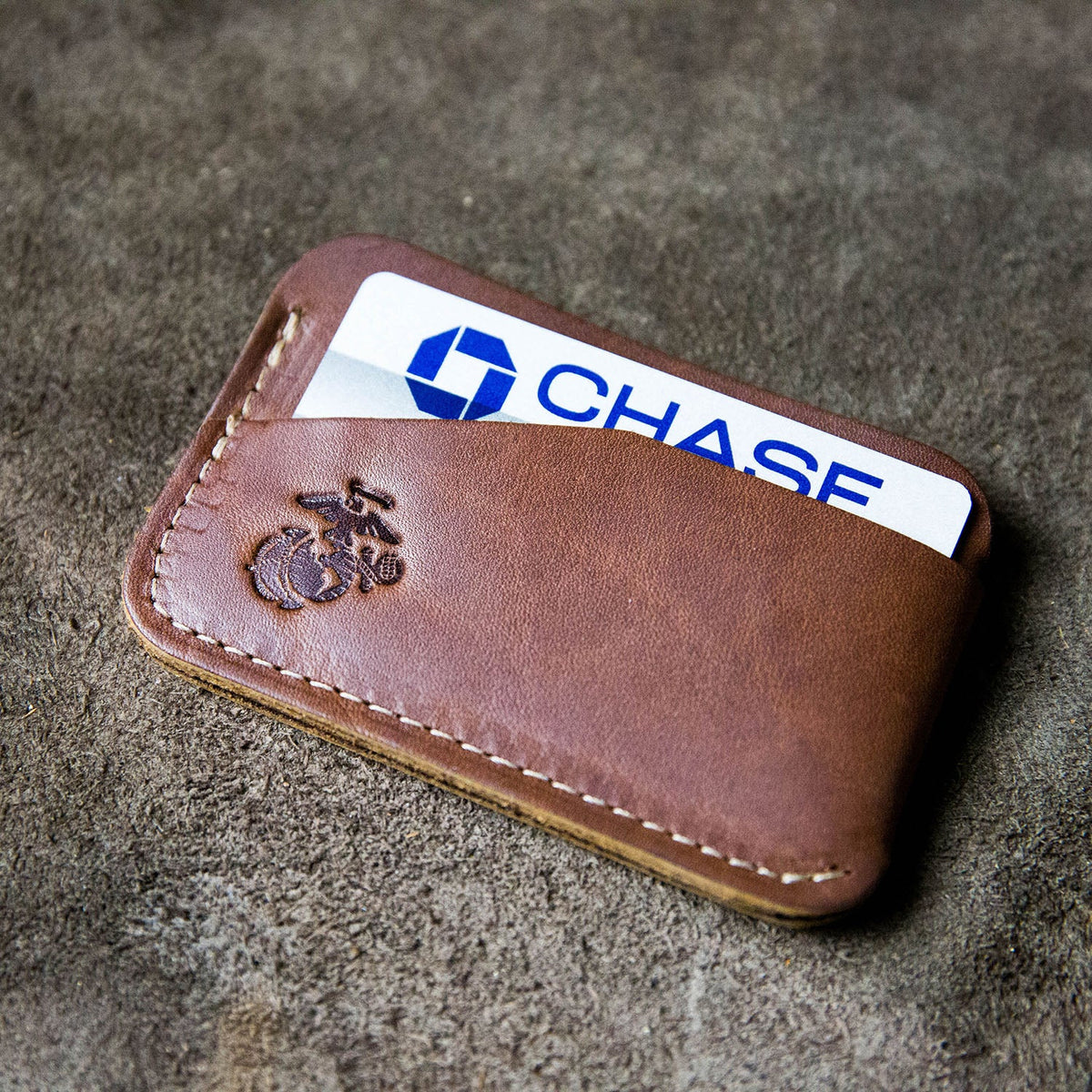 The Officially Licensed Marine Corps Charleston Fine Leather Triple Sleeve Front Pocket Wallet