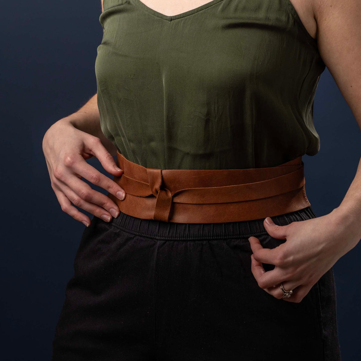 Women's Full Grain Leather Wrap Belt